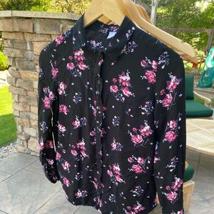Floral black and pink women’s blouse